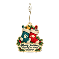 Reigning Cats and Dogs — Christmas custom wood ornament OC2016, photographic gold spiral hook