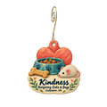 Reigning Cats and Dogs — Local inspiration custom wood ornament OC2017, photographic gold spiral hook