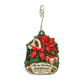 Josephine's LTD — Christmas custom wood ornament OC2019, photographic gold spiral hook