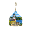 Maine Maritime Museum — Local inspiration custom wood ornament OC2023, photographic gold spiral hook