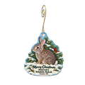 Nebraska Wildlife Rehab — Christmas custom wood ornament OC2025, photographic gold spiral hook