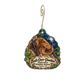 Nebraska Wildlife Rehab — Local inspiration custom wood ornament OC2026, photographic gold spiral hook