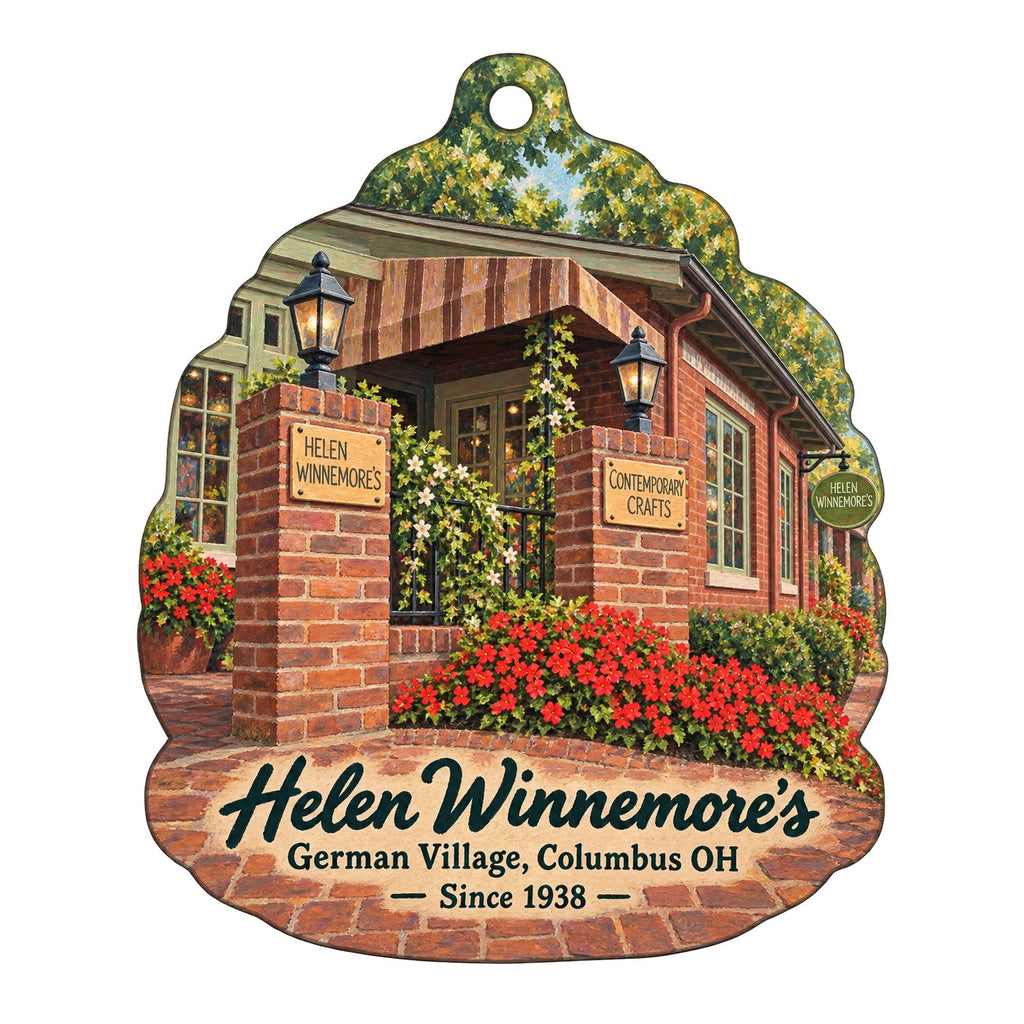 Helen Winnemore's Logo custom wood ornament OC203 on white