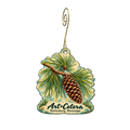 Art*Cetera — Local inspiration custom wood ornament OC2041, photographic gold spiral hook