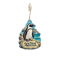 Long Island Aquarium — Store identity custom wood ornament OC2042, photographic gold spiral hook