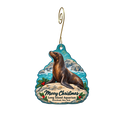 Long Island Aquarium — Christmas custom wood ornament OC2043, photographic gold spiral hook