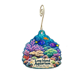 Long Island Aquarium — Local inspiration custom wood ornament OC2044, photographic gold spiral hook