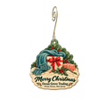 Ocean Grove Trading — Christmas custom wood ornament OC2046, photographic gold spiral hook