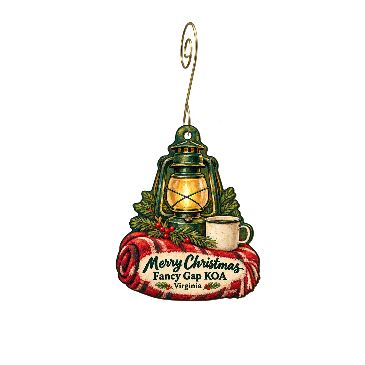 Fancy Gap / Blue Ridge Parkway — Christmas custom wood ornament OC2049, photographic gold spiral hook