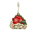 14 Hill — Christmas custom wood ornament OC2055, photographic gold spiral hook