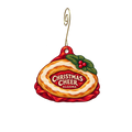 The Country Cupboard — Christmas custom wood ornament OC2058, photographic gold spiral hook