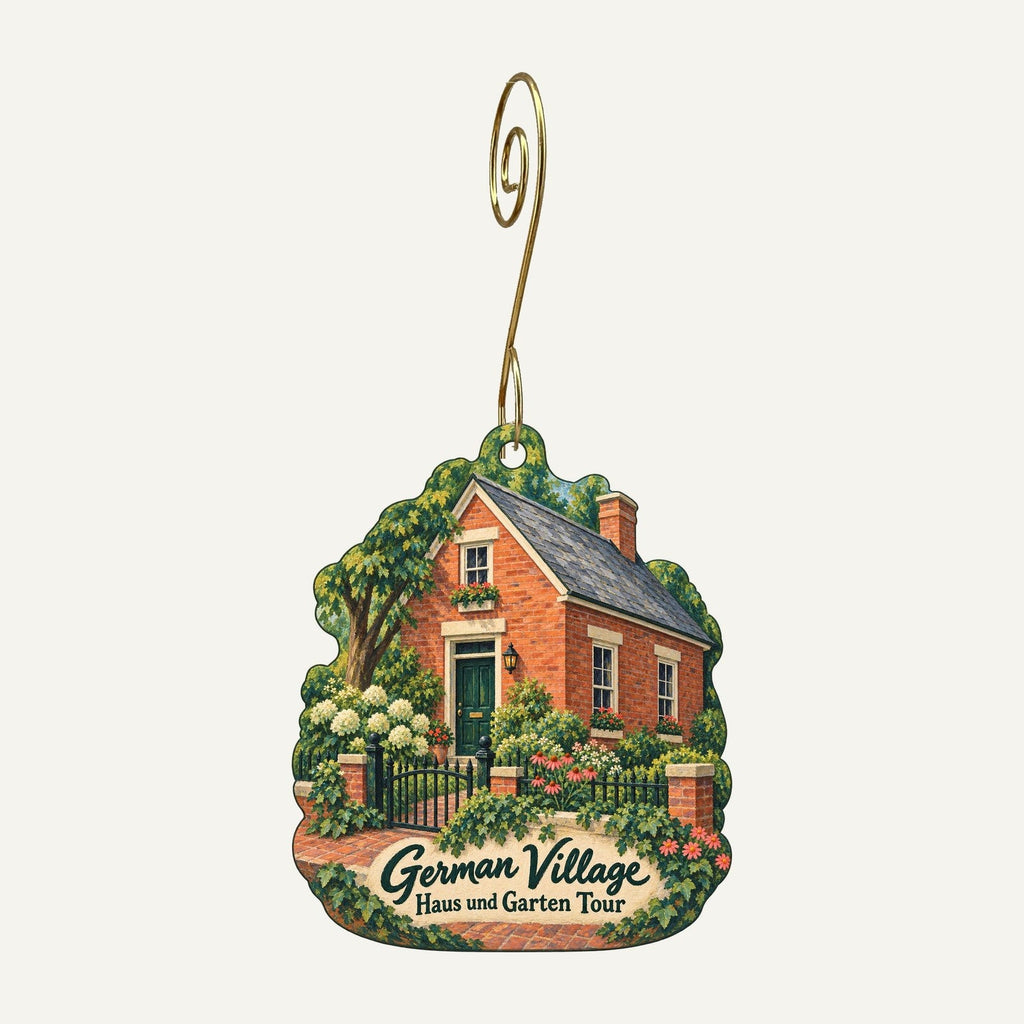 Helen Winnemore's Town Icon custom wood ornament OC205 hanging on hook