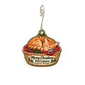 Petcetera — Christmas custom wood ornament OC2061, photographic gold spiral hook