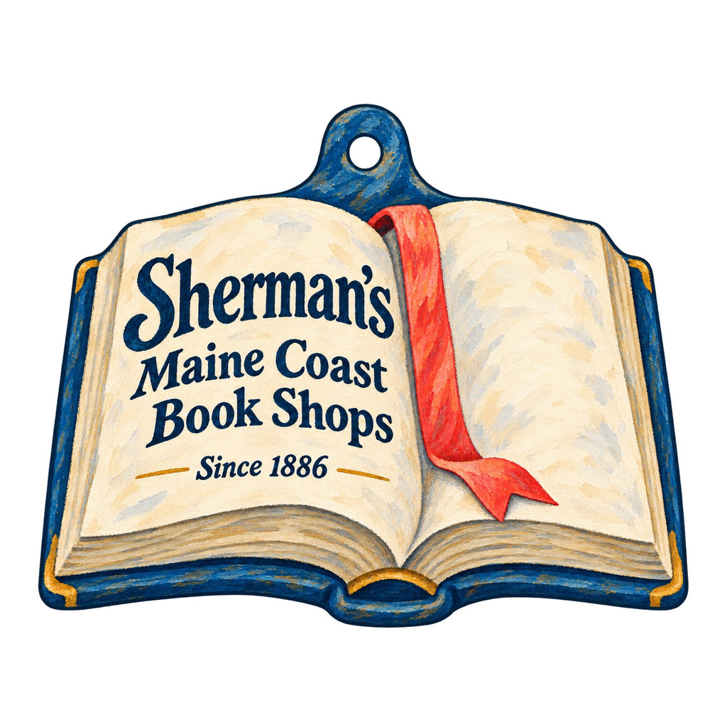 Sherman's Maine Coast Book Shops Logo custom wood ornament OC206 on white