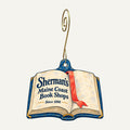 Sherman's Maine Coast Book Shops Logo custom wood ornament OC206 hanging on hook
