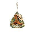 Fancy That! — Local inspiration custom wood ornament OC2080, photographic gold spiral hook