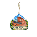 EN Lowell Boott Mill Museum — Store identity custom wood ornament OC2081, photographic gold spiral hook