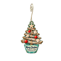 Design on a Dime — Christmas custom wood ornament OC2088, photographic gold spiral hook