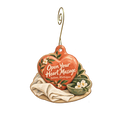Open Your Heart Massage — Store identity custom wood ornament OC2090, photographic gold spiral hook