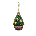 Silver Silk & Beads — Christmas custom wood ornament OC2094, photographic gold spiral hook