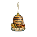 J. Mattingly 1845 Distillery — Store identity custom wood ornament OC2099, photographic gold spiral hook