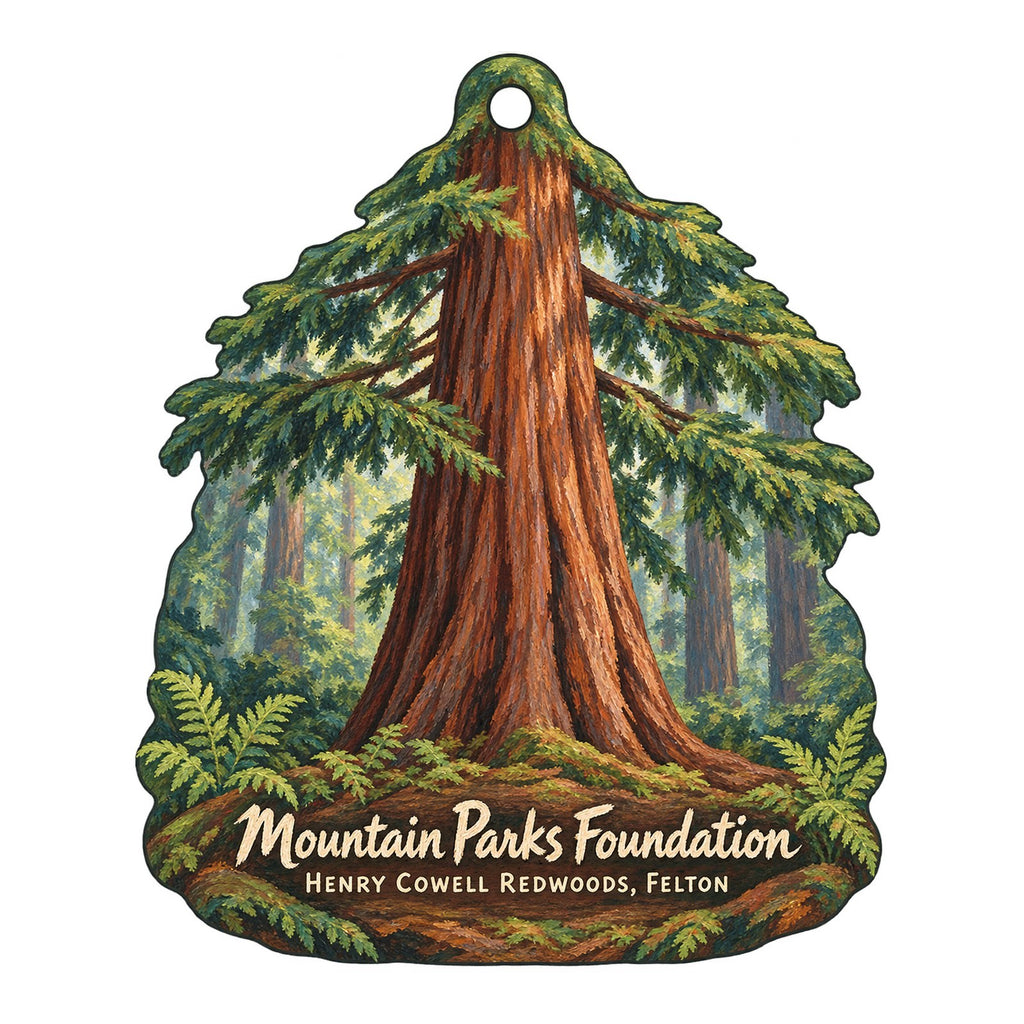 Mountain Parks Foundation Logo custom wood ornament OC209 on white