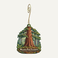 Mountain Parks Foundation Logo custom wood ornament OC209 hanging on hook