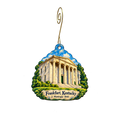J. Mattingly 1845 Distillery — Local inspiration custom wood ornament OC2101, photographic gold spiral hook