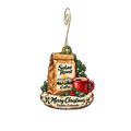 Solar Roast Coffee — Christmas custom wood ornament OC2103, photographic gold spiral hook