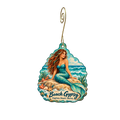 Beach Gypsy — Store identity custom wood ornament OC2105, photographic gold spiral hook