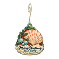 Beach Gypsy — Christmas custom wood ornament OC2106, photographic gold spiral hook