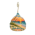 Beach Gypsy — Local inspiration custom wood ornament OC2107, photographic gold spiral hook