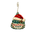 Incognito — Christmas custom wood ornament OC2109, photographic gold spiral hook