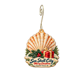Sea Shell City — Christmas custom wood ornament OC2112, photographic gold spiral hook