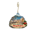 The Marine Mammal Center Gift Store — Christmas custom wood ornament OC2115, photographic gold spiral hook