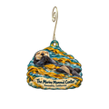 The Marine Mammal Center Gift Store — Local inspiration custom wood ornament OC2116, photographic gold spiral hook