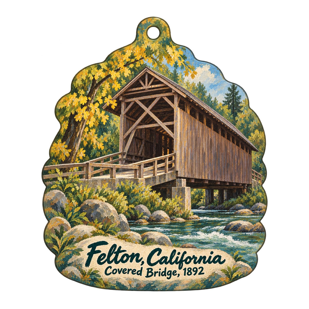 Mountain Parks Foundation Town Icon custom wood ornament OC211 on white