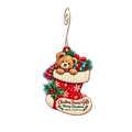 Christmas Dreams & Gifts — Christmas custom wood ornament OC2121, photographic gold spiral hook