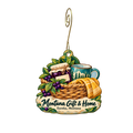 Montana Gift & Home — Store identity custom wood ornament OC2123, photographic gold spiral hook