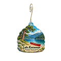 Montana Gift & Home — Local inspiration custom wood ornament OC2125, photographic gold spiral hook