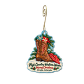 High Country Western Wear — Christmas custom wood ornament OC2133, photographic gold spiral hook