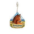 High Country Western Wear — Local inspiration custom wood ornament OC2134, photographic gold spiral hook