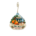 Kiva Grocery Store — Christmas custom wood ornament OC2136, photographic gold spiral hook