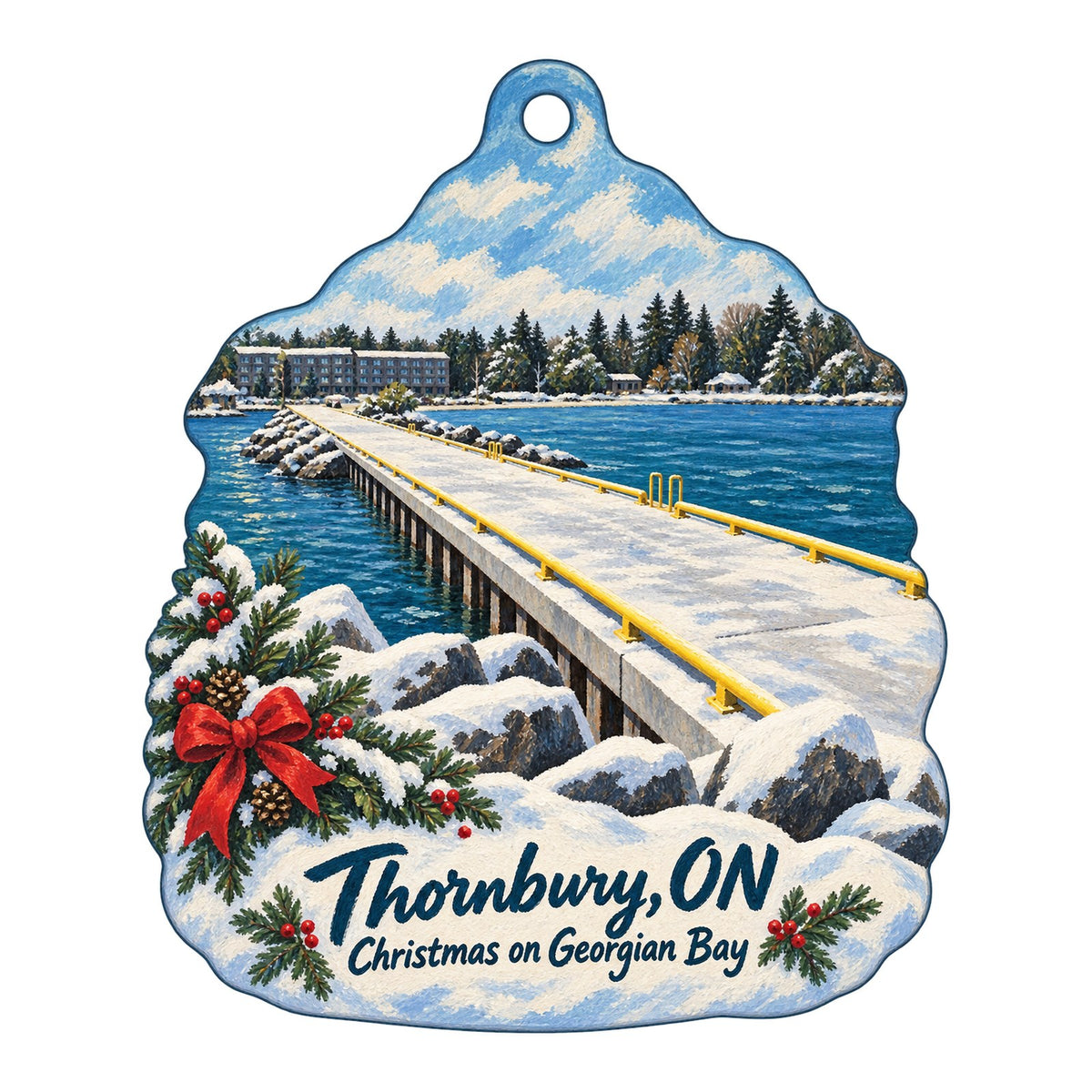 Bonkers Gift Shop Christmas custom wood ornament OC213 on white
