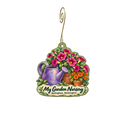 My Garden Nursery — Store identity custom wood ornament OC2144, photographic gold spiral hook