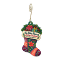 The Boho Peacock — Christmas custom wood ornament OC2148, photographic gold spiral hook