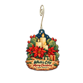 Property Management of White's City - White's City Cavern Inn — Christmas custom wood ornament OC2151, photographic gold spiral hook