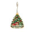 Christmas Chalet — Store identity custom wood ornament OC2156, photographic gold spiral hook