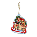 Christmas Chalet — Christmas custom wood ornament OC2157, photographic gold spiral hook