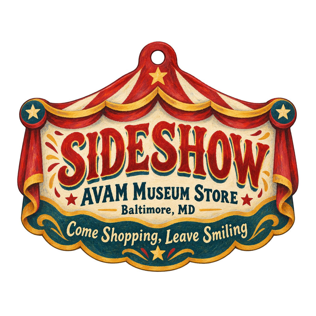 Sideshow - Museum Store at the American Visionary Art Museum Logo custom wood ornament OC215 on white